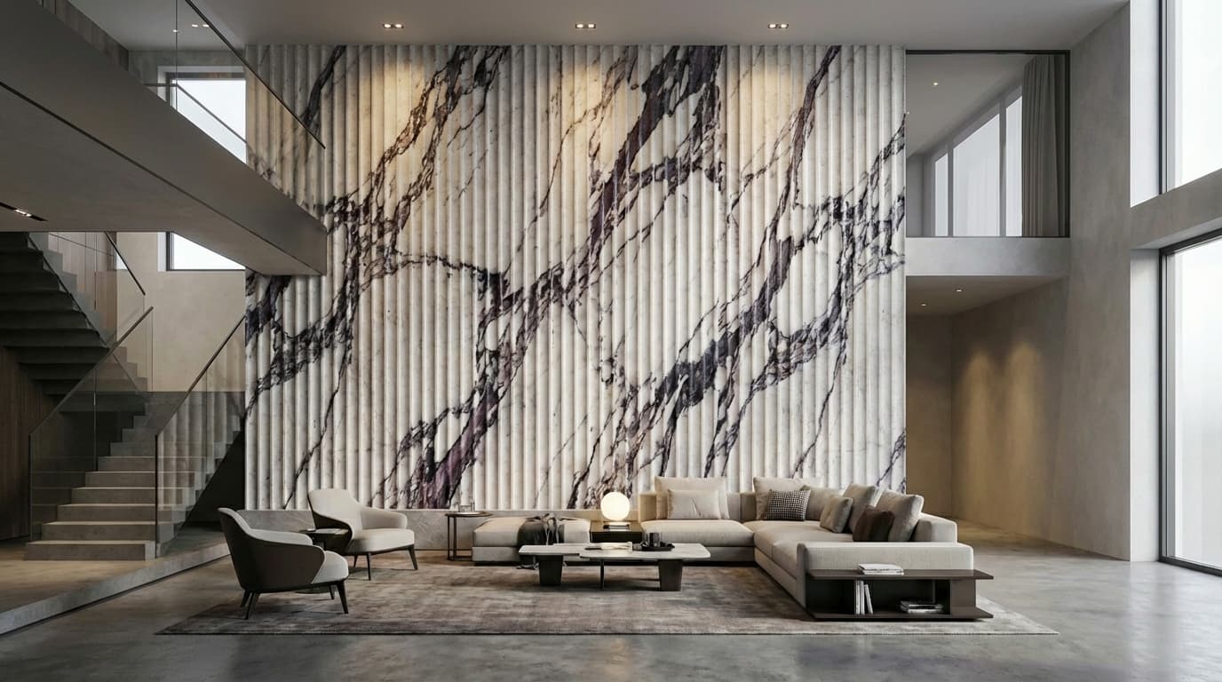 Интерьер с 3D панелями